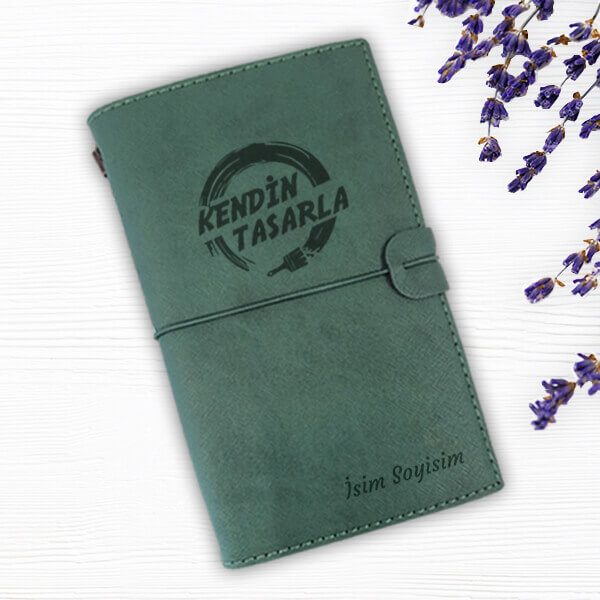 Kişiye Özel Yeşil Deri Defter